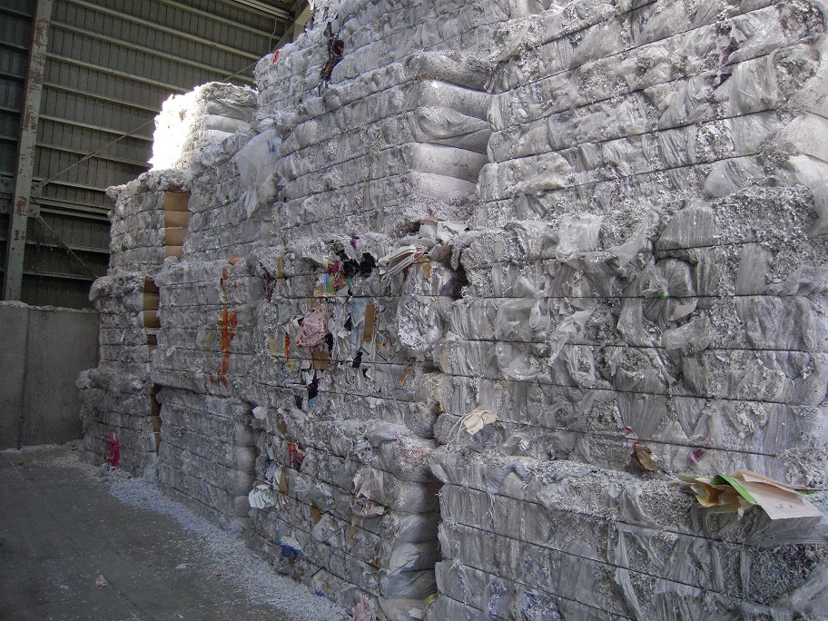 J-OP#3 all shredded with small plastic bags